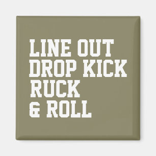 Line Out Drop Kick Ruck und Roll Magnet