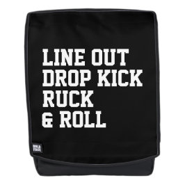 Line Out Drop Kick Ruck und Roll Rucksack