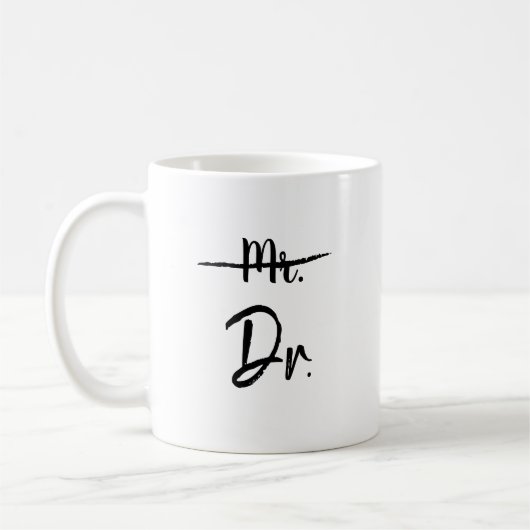 Line Strikethrough Dr. Abschluss Gift Kaffeetasse (Links)