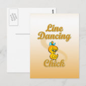 Line Tancing Chick Postkarte (Vorne/Hinten)