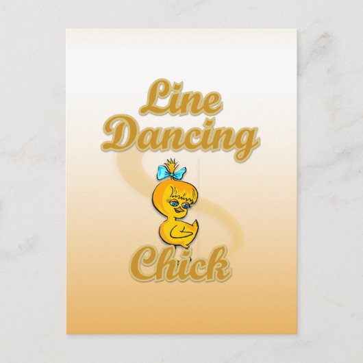 Line Tancing Chick Postkarte (Vorderseite)