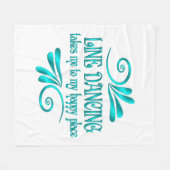 Line Tancing Happy Place Fleecedecke (Vorderseite (Horizontal))
