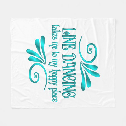 Line Tancing Happy Place Fleecedecke (Vorderseite (Horizontal))