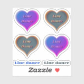 Line Tanz Liebe Herzen Custom-Cut Vinyl Sticker (Blatt)
