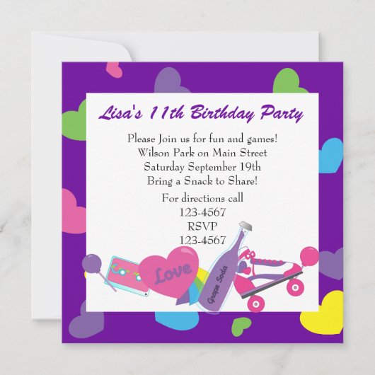 Line-Up der 80er Jahre Einladung (Vorderseite)