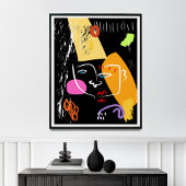 Line Wall Art, Abstrakt Cubism Art Print, Poster