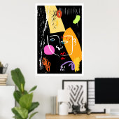 Line Wall Art, Abstrakt Cubism Art Print, Poster (Heimbüro)