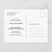 Line Zeichn Grand Piano Erwägung Save the Date Postkarte (Rückseite)