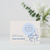 Line Zeichn Grand Piano Erwägung Save the Date Postkarte (Stehend Vorderseite)