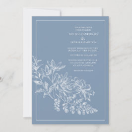 Line Zeichnend Blue Periwinkle Wedding Einladung
