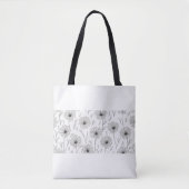 Line zeichnend Blume Muster Tote Tasche (Vorderseite)
