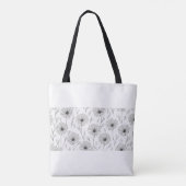 Line zeichnend Blume Muster Tote Tasche (Rückseite)