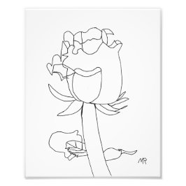 Line Zeichnend Blume Print Fotodruck