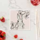 Line Zeichnend Bunny Spring Party Serviette (Beispiel)