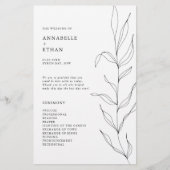 Line Zeichnend Folage Leaf Zeremonie-Programm (Vorderseite)