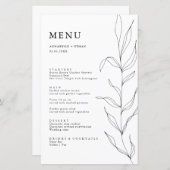 Line Zeichnend Foliage Leaf-Menükarte (Vorne/Hinten)