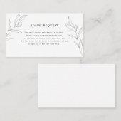 Line Zeichnend Foliage Leaf-Rezept-Karte Visitenkarte (Vorne/Hinten)