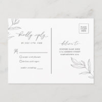 Line Zeichnend Foliage Leaf UAWG Postkarte