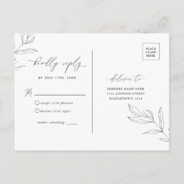 Line Zeichnend Foliage Leaf UAWG Postkarte