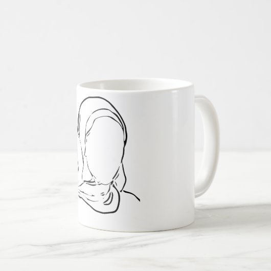 Line Zeichnend muslimische Mädchen Hijab Arabische Kaffeetasse (VorderseiteRechts)