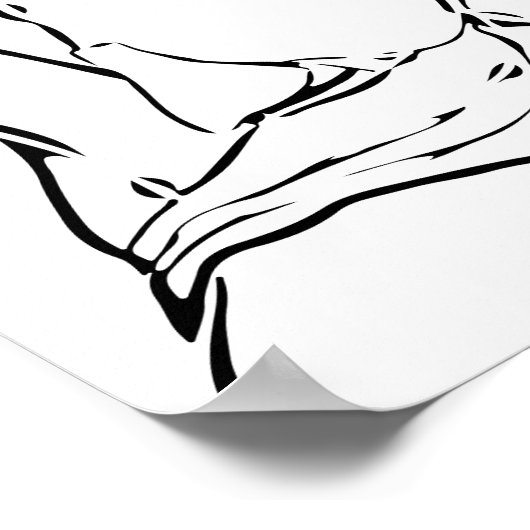 Line Zeichnend muslimische Mädchen Hijab Arabische Poster (Ecke)