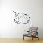 Line Zeichnend muslimische Mädchen Hijab Arabische Wandteppich (Beispiel (Horizontal))