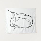 Line Zeichnend muslimische Mädchen Hijab Arabische Wandteppich (Vorderseite (Horizontal))