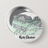 Line Zeichnend Rocks Mountains Rock Climber Button (Vorne & Hinten)