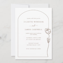 Line Zeichnend Rose Blume Hochzeit Einladung