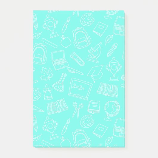 Line Zeichnend Schulmaterial Muster Post-it Klebezettel (Vorderseite)