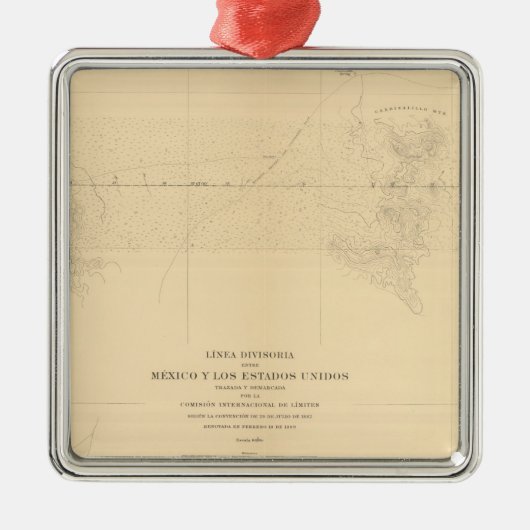 Linea Divisoria Entre Mexiko 3 Silbernes Ornament (Vorne)