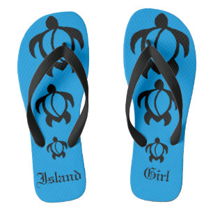 LineA "Island Girl" Black Honu Badesandalen