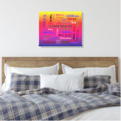Lineage der Rainbow-Familie Word Cloud Name Collag Leinwanddruck (Insitu (Schlafzimmer))
