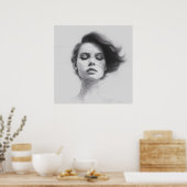 Lineale Kunst Zeichne weibliches Body Poster (Küche)