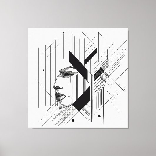 Linear Abstract Portrait Leinwanddruck (Vorderseite)
