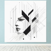 Linear Abstract Portrait Leinwanddruck (Insitu (Holzboden))