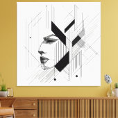 Linear Abstract Portrait Leinwanddruck (Insitu (Wohnzimmer))