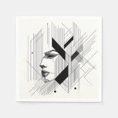 Linear Abstract Portrait Serviette (Vorderseite)