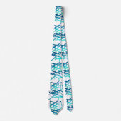 Linear Abstrakt Aqua Blue Theme Krawatte (Vorderseite)