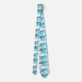 Linear Abstrakt Aqua Blue Theme Krawatte (Rückseite)