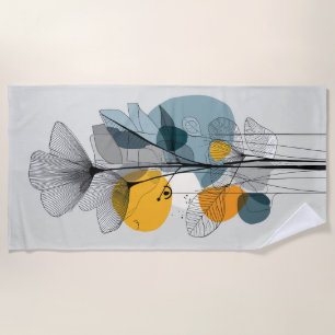 Linear Bloom Beach Handtuch