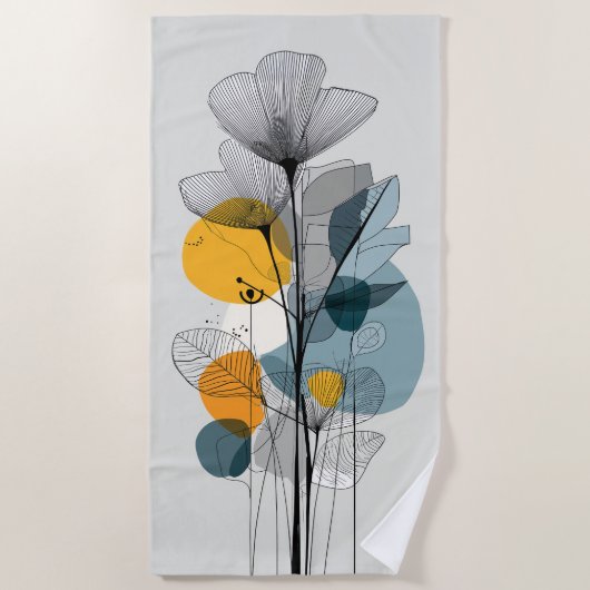 Linear Bloom Beach Handtuch (Vorderseite)
