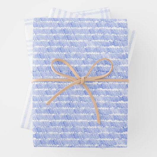 Linear Blue Lines And Stripes Pattern Papers Geschenkpapier Set (Beispiel)