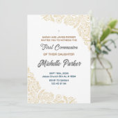 Linear Elegant Einladung zur ersten Kommunion (Stehend Vorderseite)