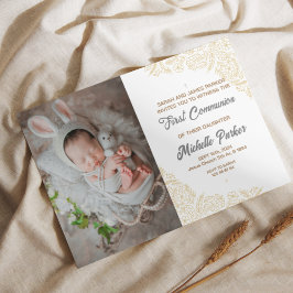 Linear Elegant Einladung zur ersten Kommunion