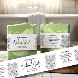 Linear floral hausgemachte Seifenlehne Einladungsbanderole