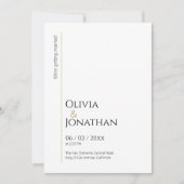 Linear Minimalist White Wedding Einladung (Vorderseite)