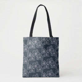 Linear Orchid | Botanical Dark Navy Tasche