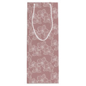 Linear Orchid | Botanical Floral Dusty Pink Geschenktüte Für Weinflaschen (Rückseite)
