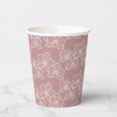 Linear Orchid | Botanical Floral Party Pink Pappbecher (Links)
